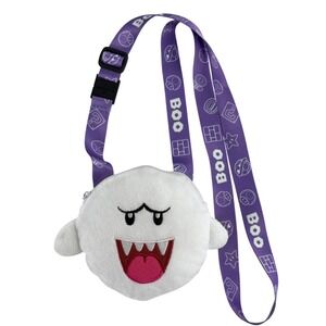 Super Nintendo World Boo Plush Coin Bag Universal Studios Purple‎ Strap